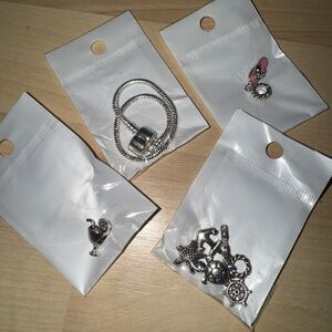 Silver Charm Bracelet Set